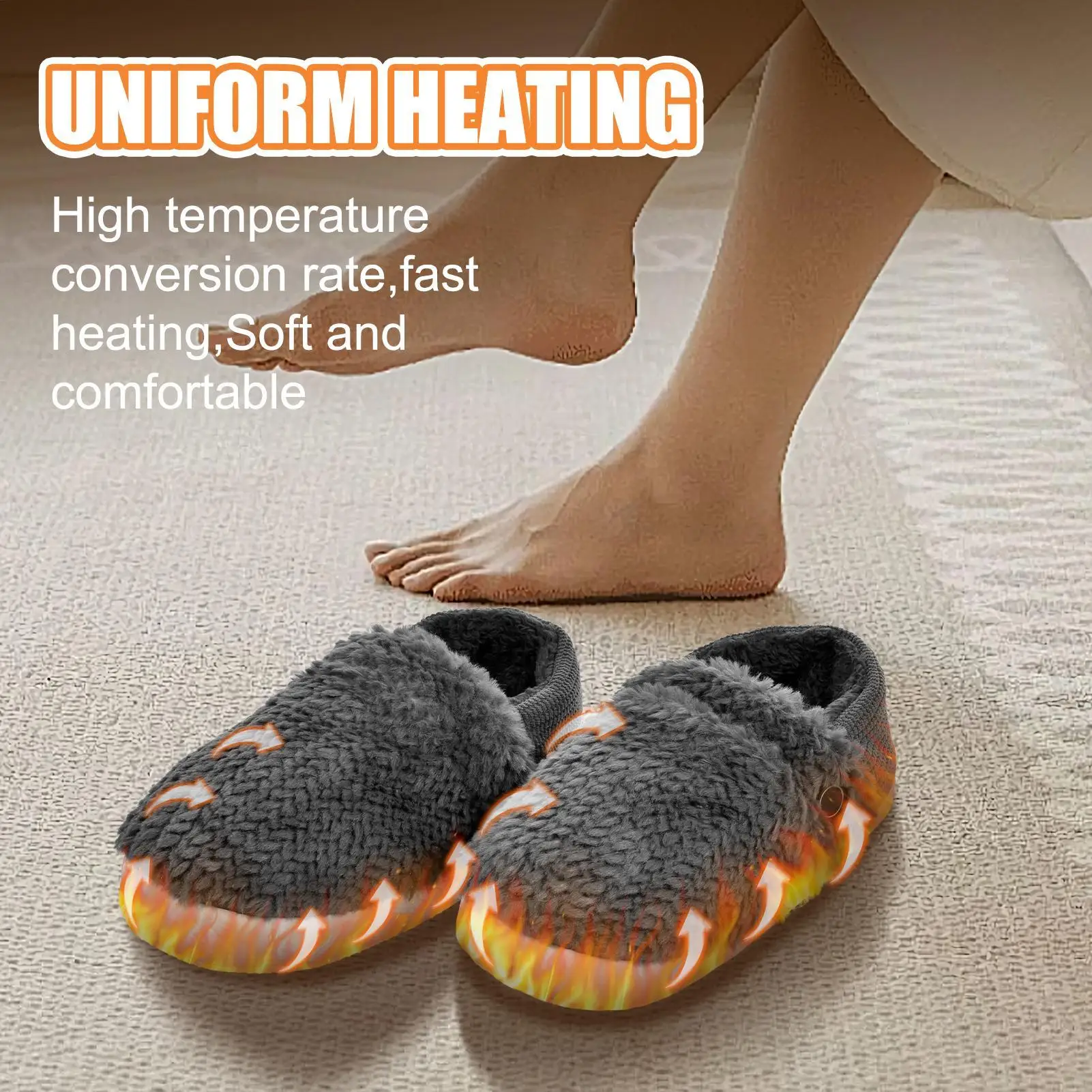 

Тапочки с подогревом, женские теплые электрические USB-грелки для ног с подогревом, моющаяся теплая хлопковая обувь с подогревом для мужчин и женщин, домашний офис