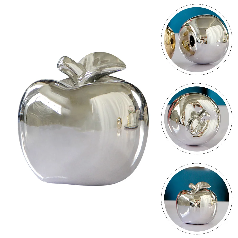 

1Pcs Apple Ceramic Ornament Elegant Xmas Desktop Decor Party Supply Creative Xmas Day Home Decoration Ceramic Ornament