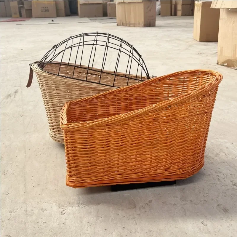 

Travel Pet Cage Dog Travel Basket Bicycle Rear Storage Carriy Portable Pet Cage with Iron Cover Outdoor Trip Basket for Pets