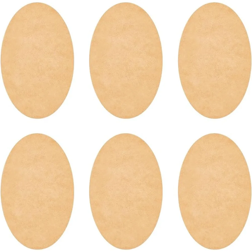 6 Pcs Oval Bases 6.2x3.9inch Burlywood Fiberboard Sheet for DIY Miniatures Model Unfinished Wood Pieces for DIY Painting Craft