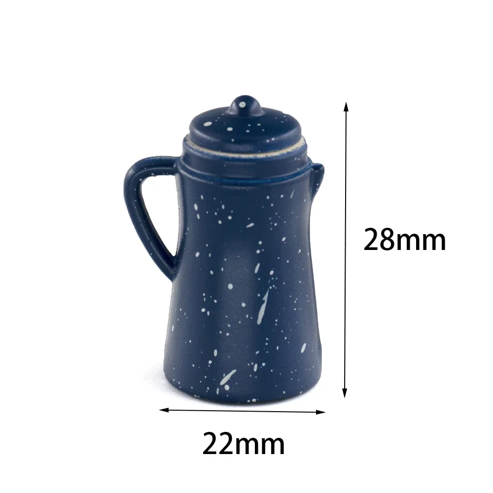 1/12 Poppenhuis Miniatuur Metalen Rode Ketel met Cup Mini Thee Set Model Speelgoed voor Poppenhuis Accessoires Decoratie ob11 bjd