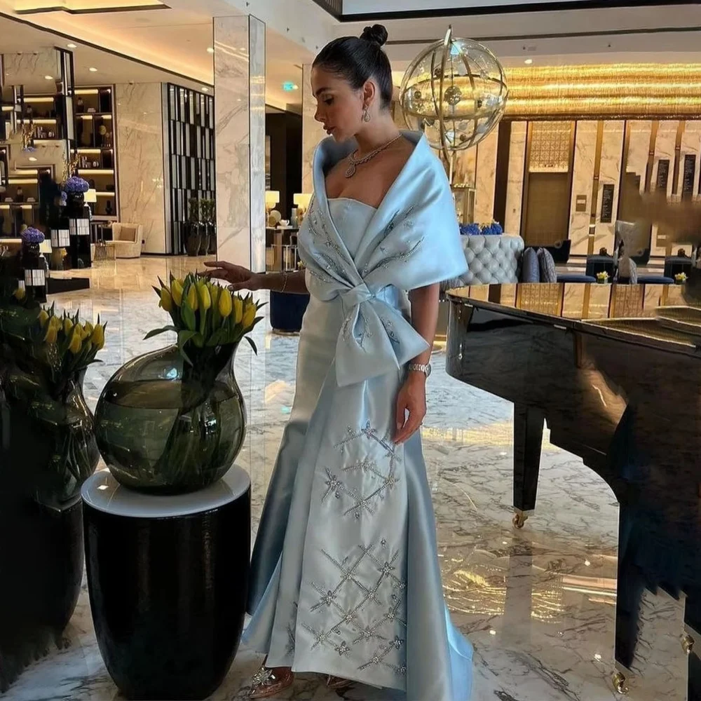 تخصيص رائعة Ruched الديكور المرأة حفلة موسيقية فستان قبالة الكتف الساحرة حورية البحر فستان الحفلات القوس المرأة ثوب مسائي #4