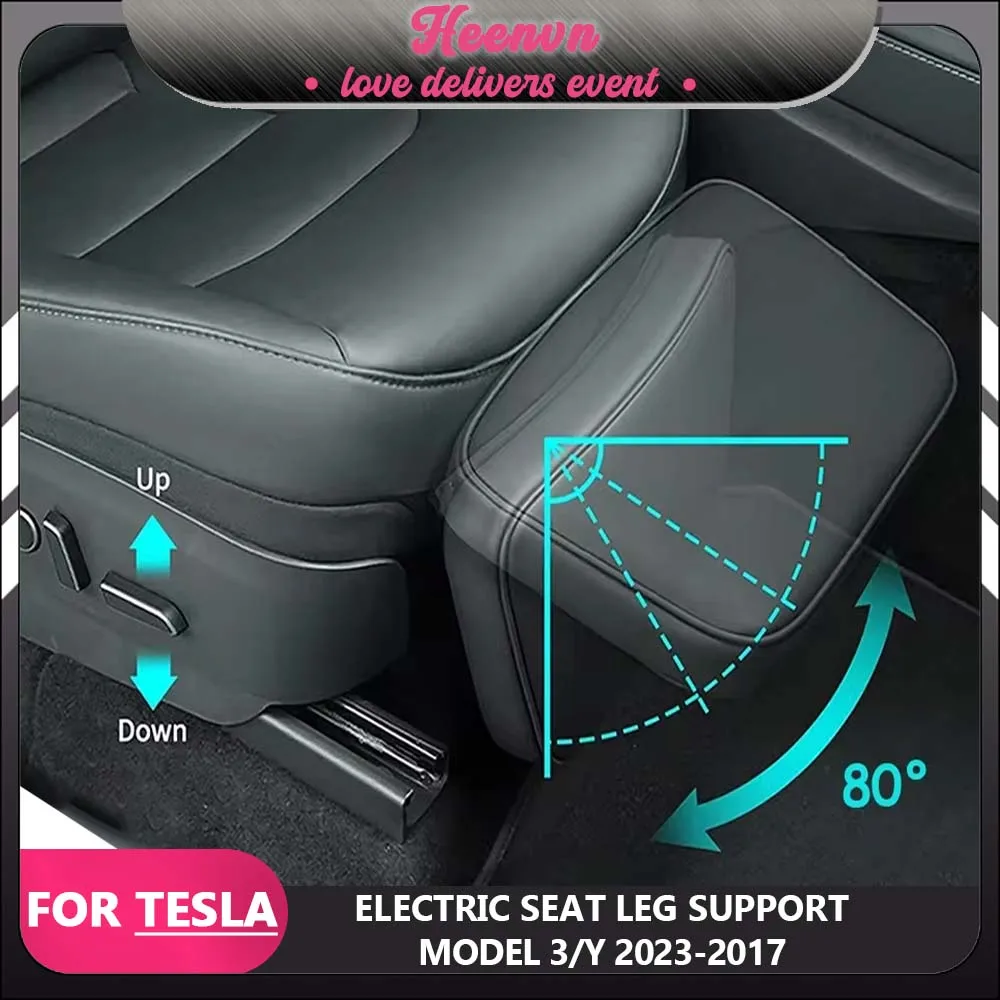 For Tesla Model Y 2023 Accessories Car Leather Electric Seat Leg Support Extension Rest  Free Adjustment Auto Interior Parts