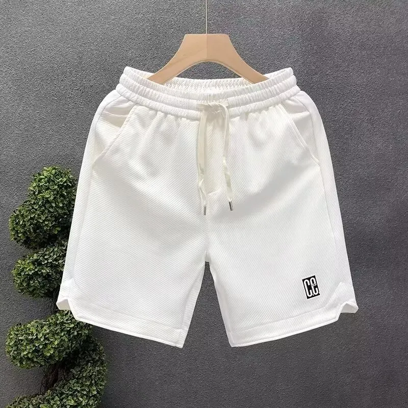 Hip Hop Men\'s Sports Shorts Summer Fashion White Short Pants Harajuku High Street Men\'s Clothing Casual Shorts Streetwear 2024