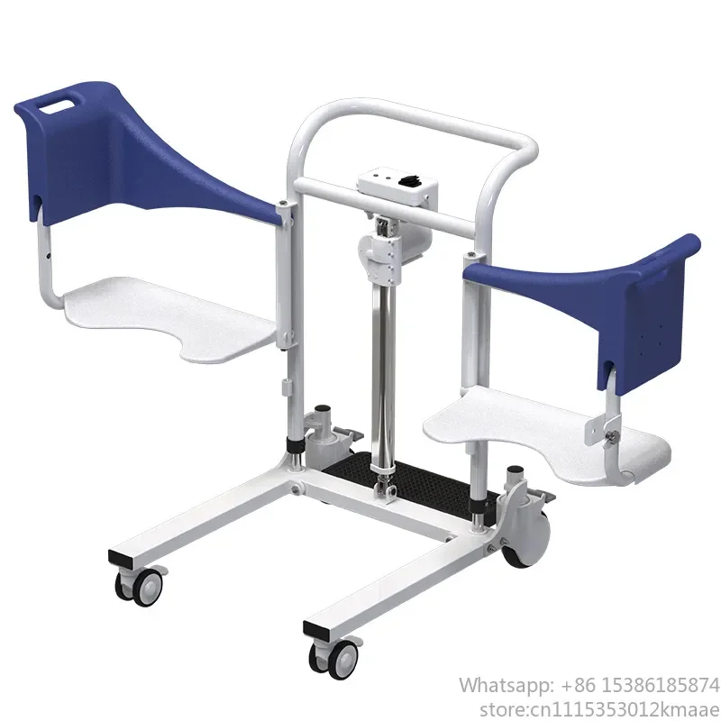 Vequyn Transfer wheelchair Hydraulic Patient Lift Commode Chair with Wheels, 120kg Capacity, Bathroom & Toilet Support for Disab