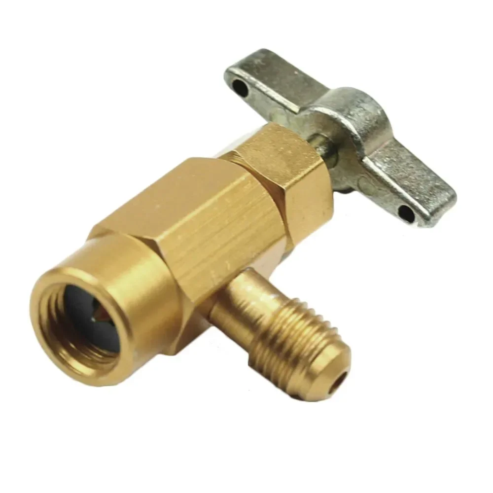 1/4 Thread Adapter R-134a Refrigerant Can Dispensing Bottle Tap Opener Valve 60*35mm Car Air Conditioner Auto Car Accessories