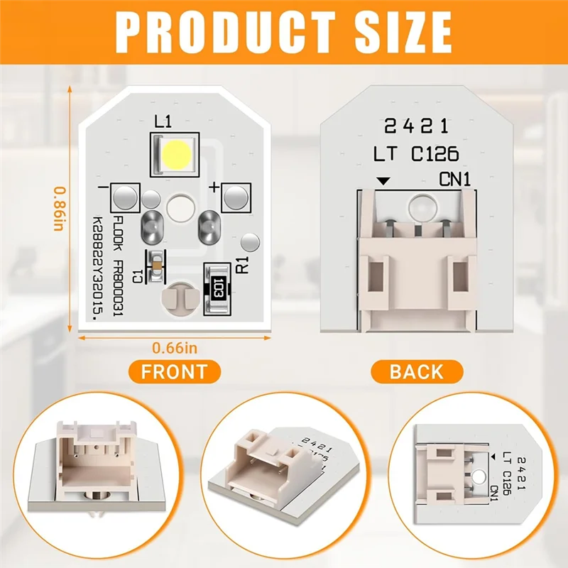 ABLJ Reemplazo de luz LED Paquete de 12 WR55X11132 WR55X25754 para conjunto de refrigerador AP5646375 Bombilla LED