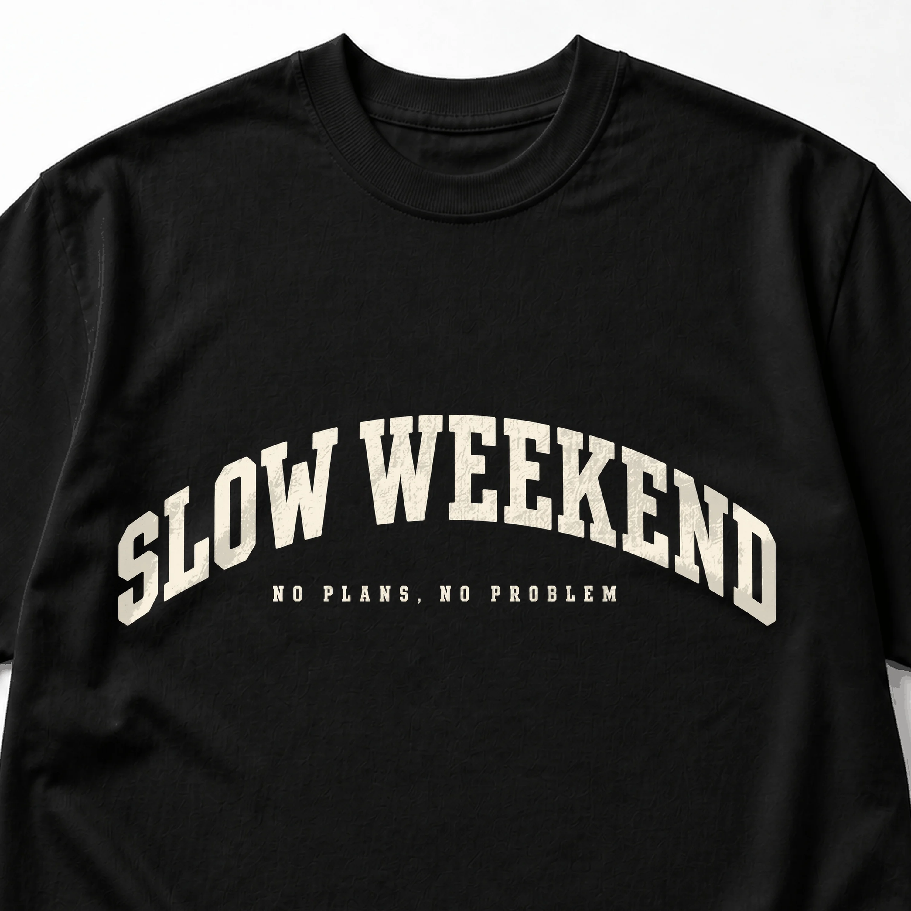 SLOW WEEKEND Vintage Collegiate Graphic Oversized Heavyweight T-Shirt
