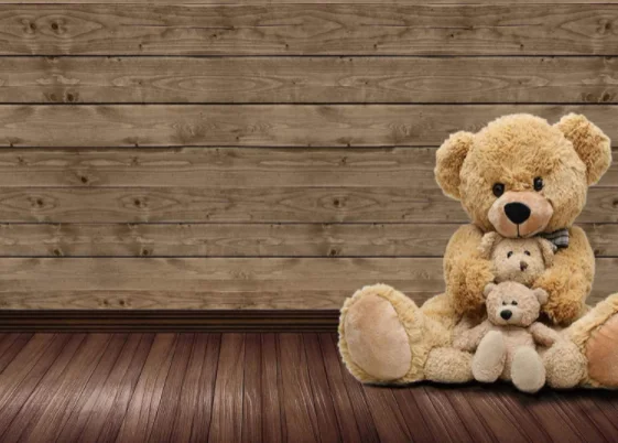 Teddy Bear Dolls Backdrop Children Happy Warm Cuddle Brown Bear Dolls Plush Toys Friends Party Baby Shower Newborn Props Party