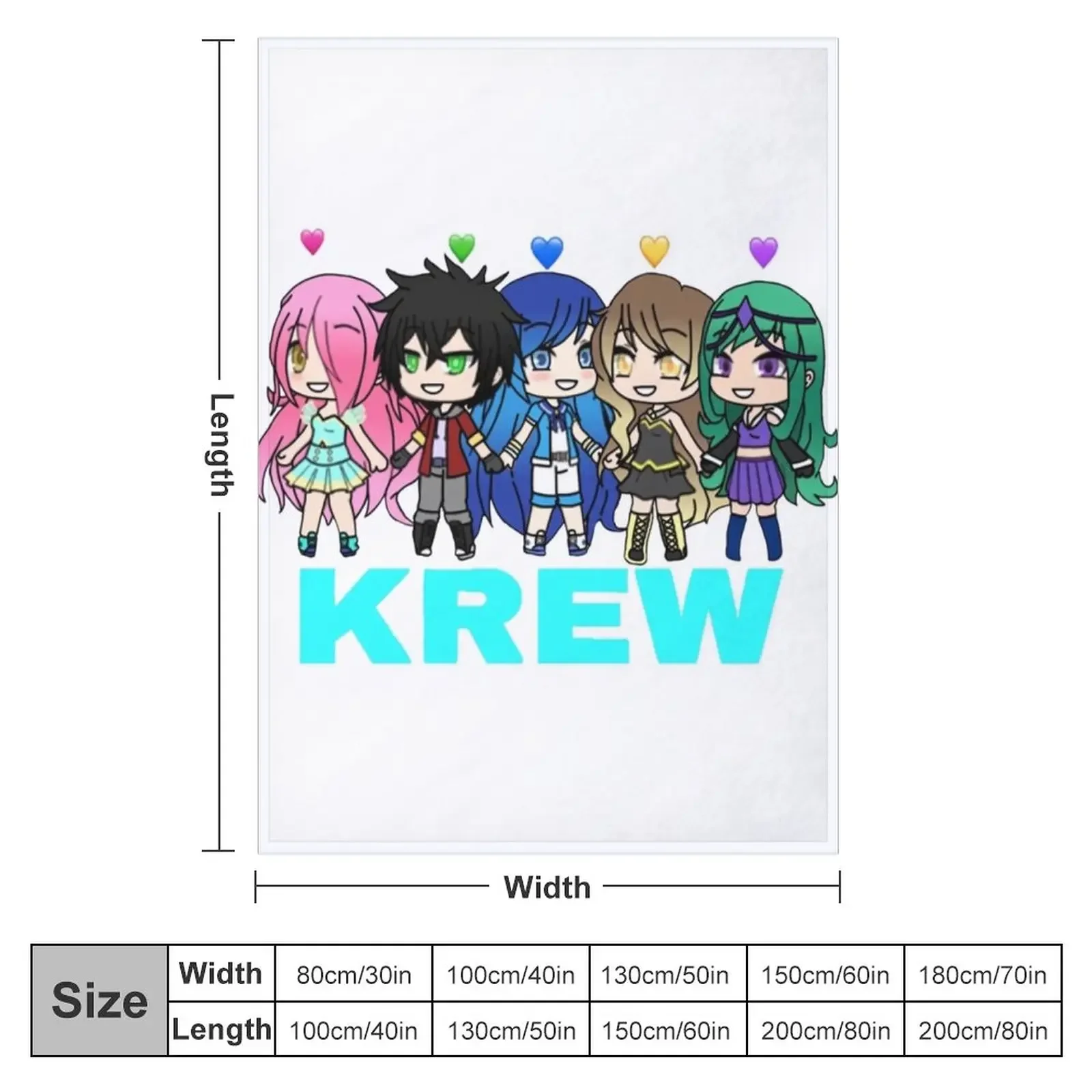 Funneh And The Krew Family Blue Throw Blanket Multi-Purpose Plush Hairys Blankets