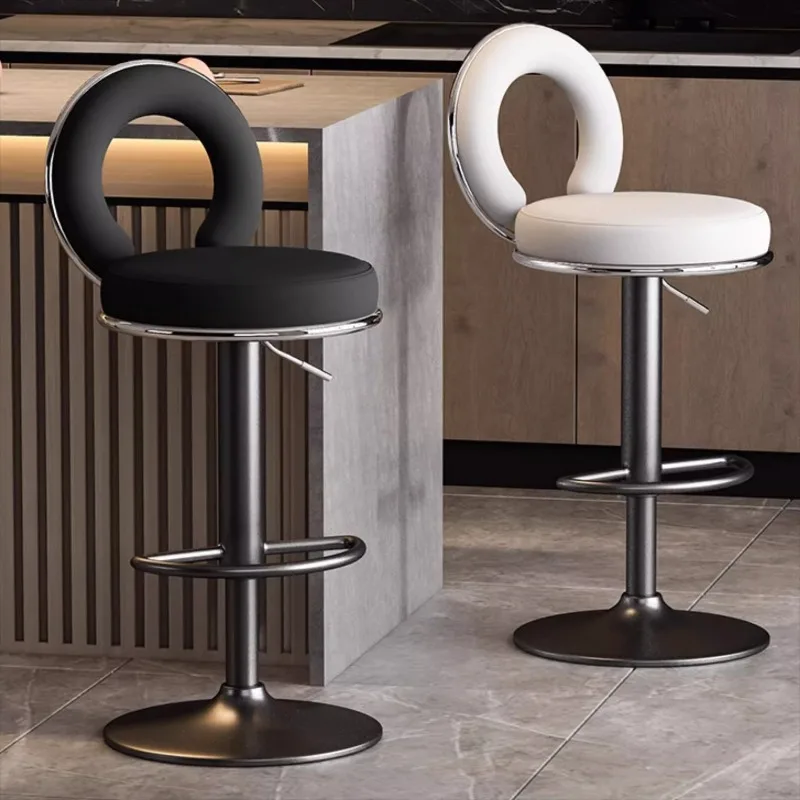 

#k for Modern Adjustable Bar Stools with Circular Backrest Upholstered Counter Height Stools for Kitchen Island and Bar Area*