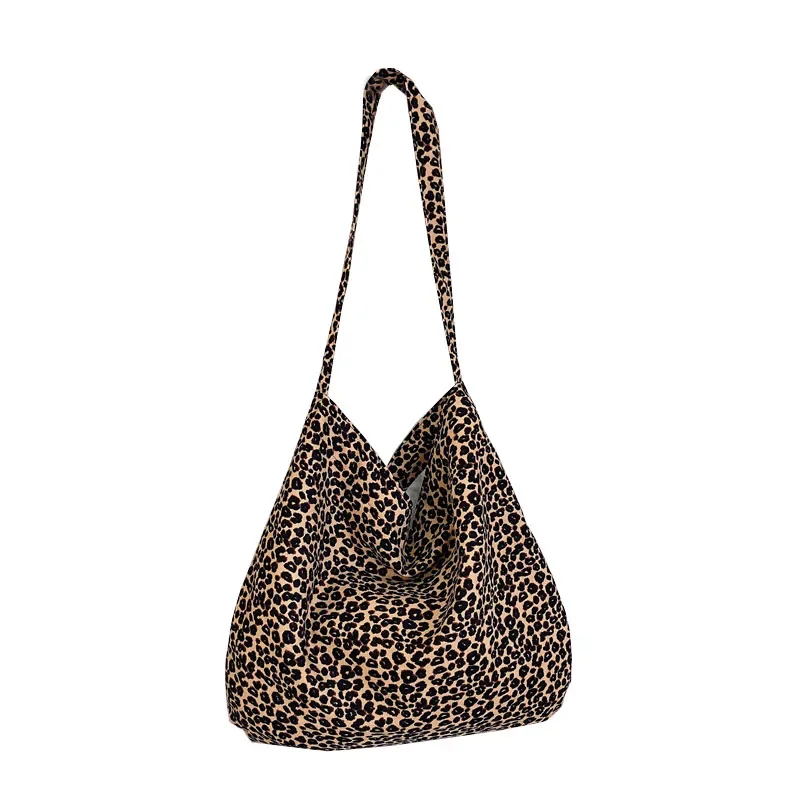 

Leopard Print Single Shoulder Canvas Bag Large Capacity Messenger Bags Student Versatile Bag Literary Women's Bag Shopping Bags