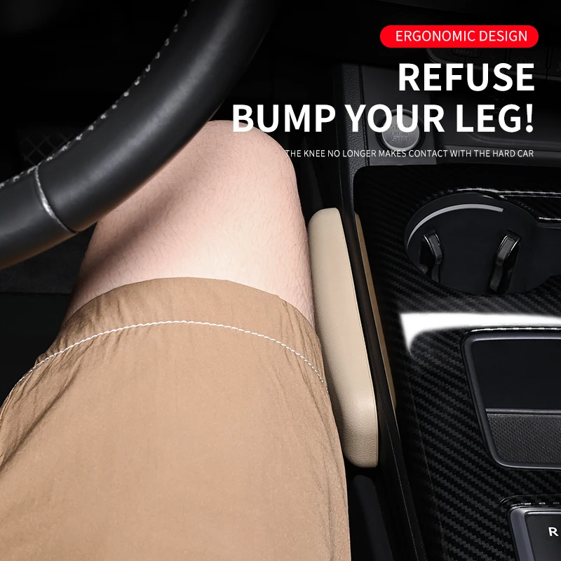 Automotive Knee Cushion Leather Car Knee Cushion Car Armrest Support Car Pillow Auto Knee Leg Elbow Cushion Pad Soft Arm Pad