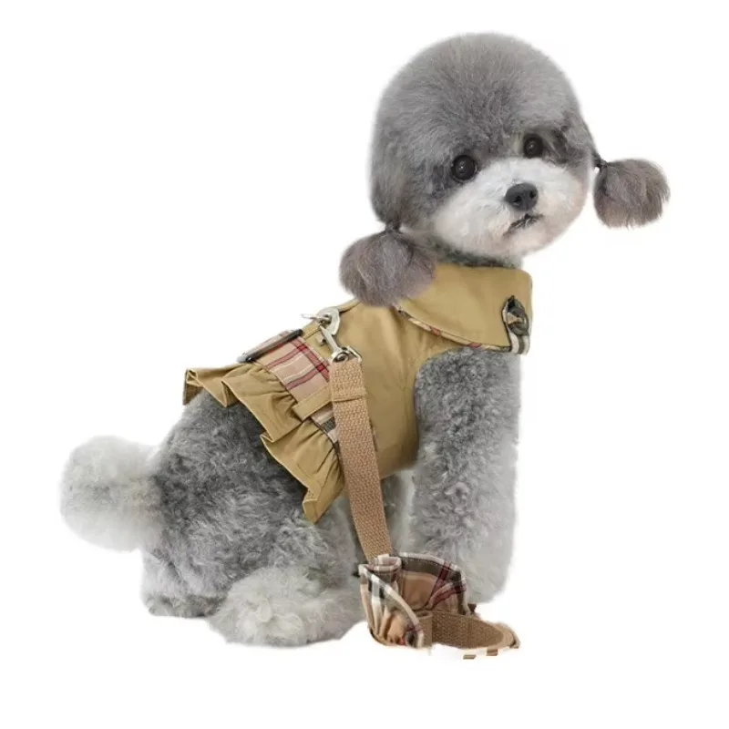 small-cats-dogs-spring-summer-personalized-100-cotton-trenchcoat-style-windbreaker-traction-rope-set