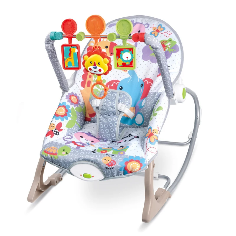 

Foldable Multifunctional Baby Rocker Vibration Soothing Infant Bouncer Bed with Hanging Toys Portable Folding Rocking Seat for 1