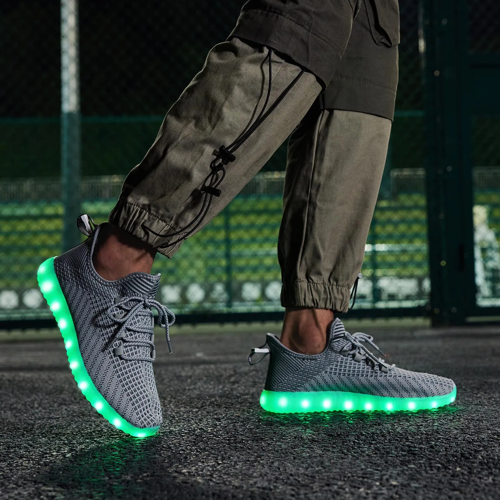 Tägliche Freizeitschuhe für Herren, Schuhe mit schillernden Lichtern, atmungsaktive Mesh-Laufschuhe, weiche und bequeme Herrenschuhe – Detail 6