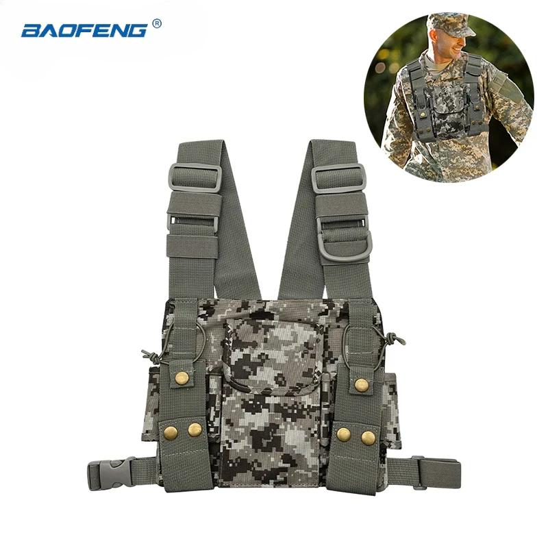 

Baofeng Tactical Harness Front Pack Bag Case Pouch Carry Holster for Kenwood Motorola TYT Walkie Talkie Vest Rig Chest Bag