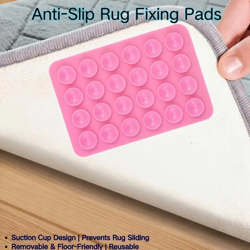 8-Pack Reusable Carpet Non-Slip Pads Easy-to-Install Grippers Prevent Slipping Curling Shifting for Kitchen Living Room Bedroom