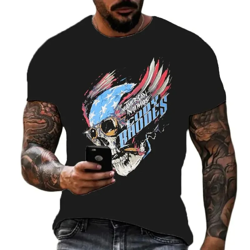 Summer American Nightmare 3D Printed Famous Wrestler Cody Rhodes Men T-shirt Street Round Neck Sports Oversized Tee Top Clothing