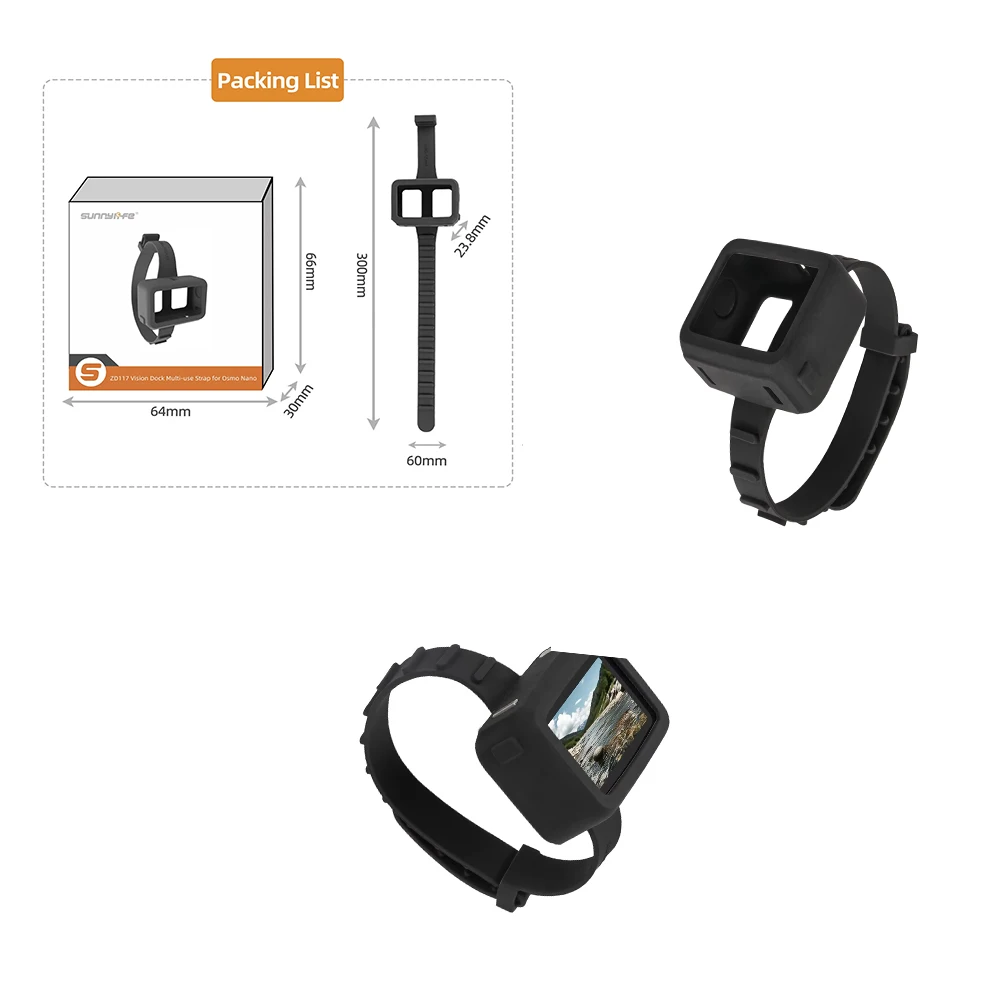 

Anti-Slip Silicone Strap Cover for DJI Osmo Nano - Shock-Absorbent Protective Wrist Strap for Video Transmission Accessory