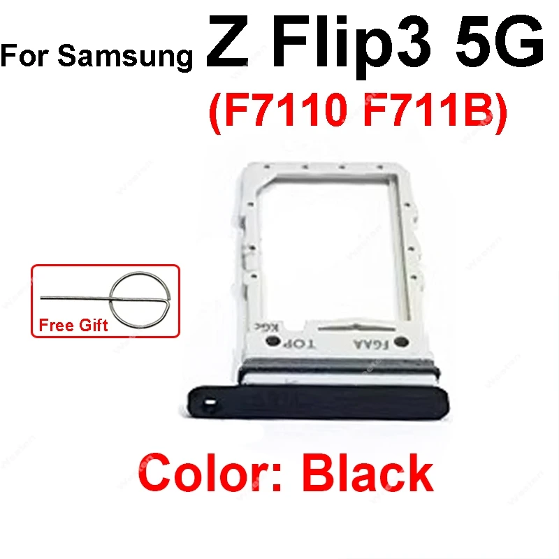 For Samsung Galaxy Z Flip 3 Flip3 5G F7110 SM-F7110 Sim Card Tray SIM Card Reader SIM Card Holder Slot Replacement