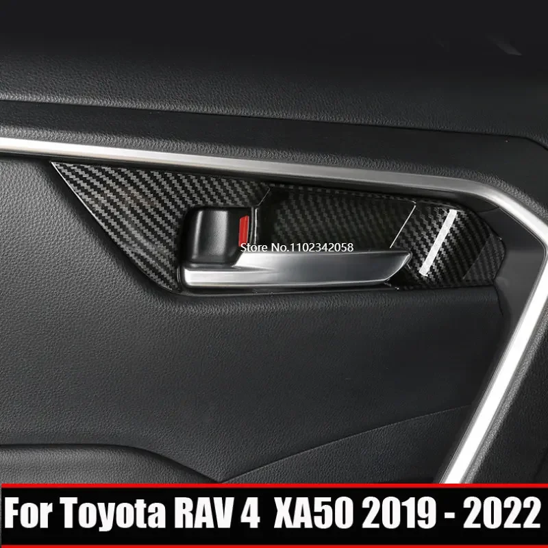 

RHD LHD For Toyota RAV4 RAV 4 XA50 2019 2020 2021 2023 ABS Inner Door Handle Bowl Cover Trim Stickers Decoration Accessories