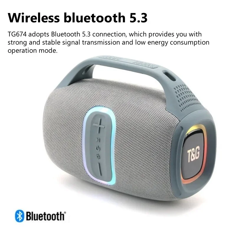 30 واط في الهواء الطلق سمّاعات بلوتوث مقاوم للماء اللاسلكية باس مضخم الصوت صندوق مكبر الصوت دعم TF بطاقة راديو FM Aux المدخلات مع مصباح ليد #2