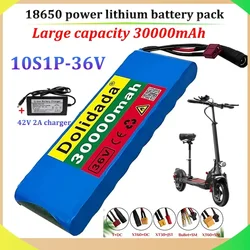 New 10S1P 18650 Power Lithium Battery Pack 36V Large Capacity 30Ah 20A Built-in BMS Suitable for Electric Bicycles and Scooters