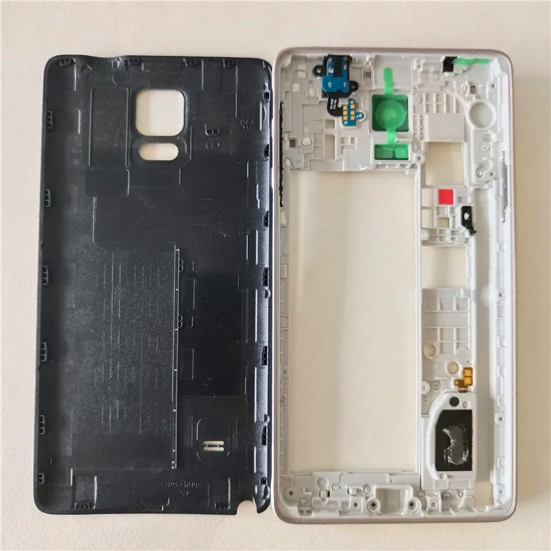 Full Housing Case For Samsung Galaxy Note 4 N910F Metal Middle Frame Plate Bezel+Battery Back Cover Replacement Parts