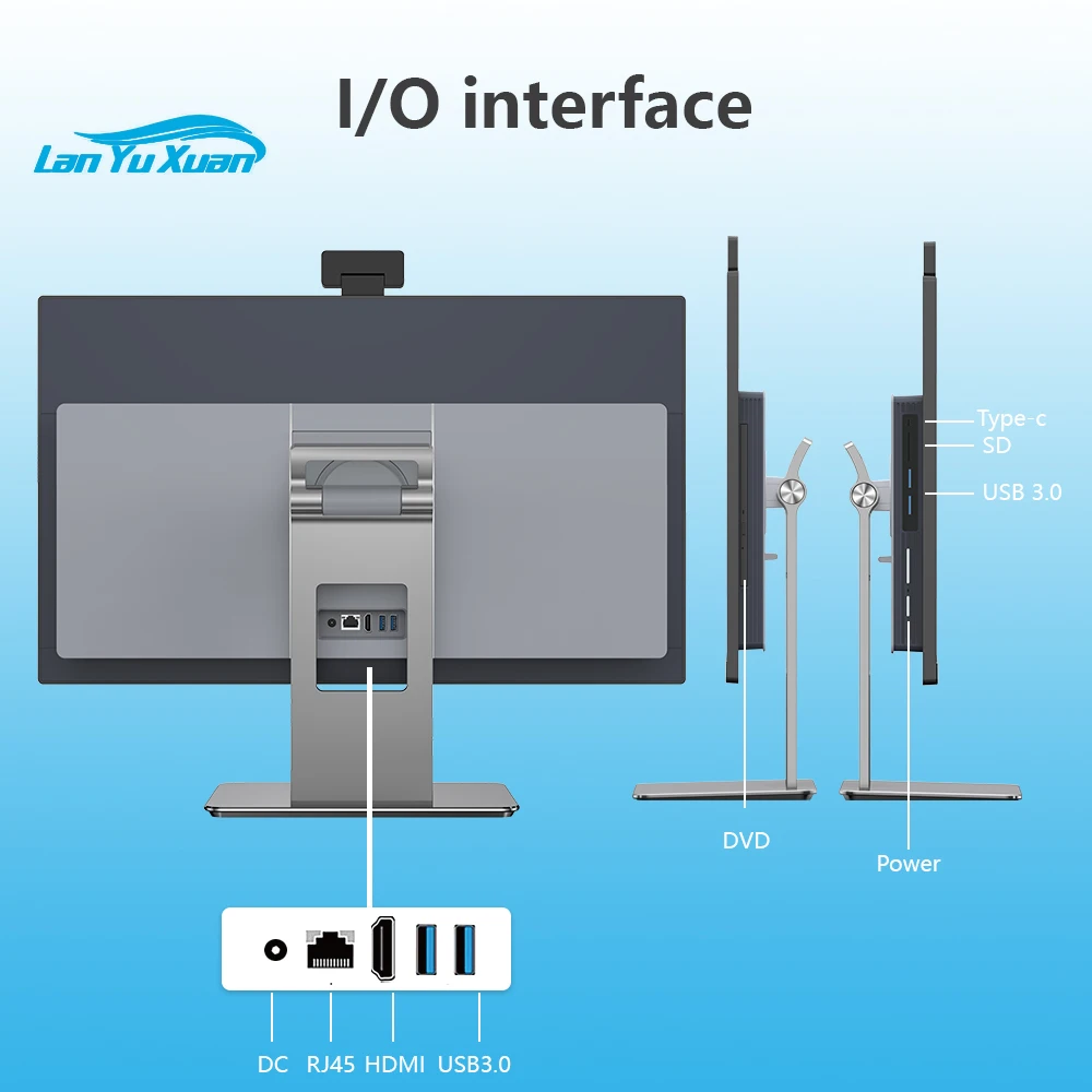 24inch Laptops Core I3 I5 I7 Aio Business Gaming Desktop Monoblock Barebone All-In-One Computer Pc Game