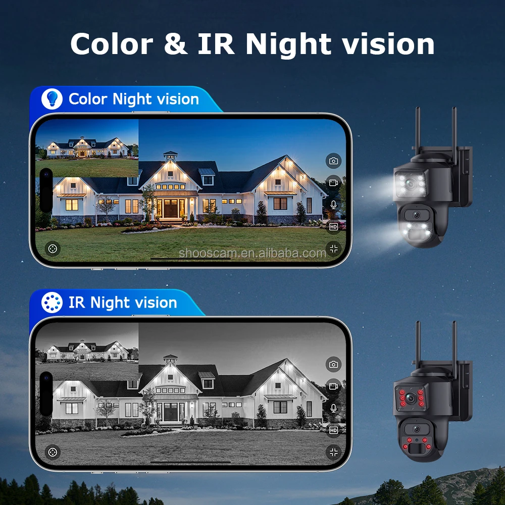 6MP ShooCam Camera Outdoor 4G PTZ Two-way Audio Shoocam Full Color Solar Camera Outdoor Night Vision Solar Powered Cctv Camera