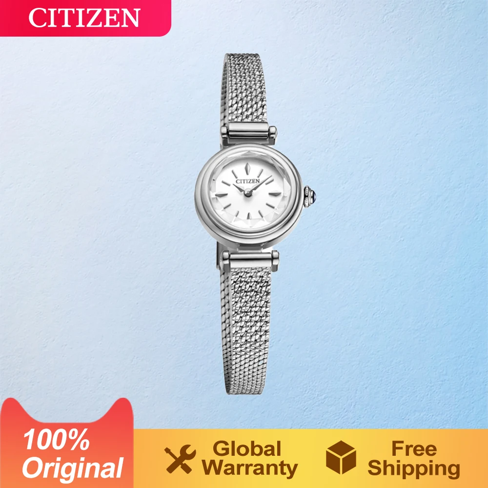 CITIZEN Original  Japan Women\'s Watch Eco-Drive Retro  Fashion Quartz  Watch Female EG7080-53A Crystal Glass