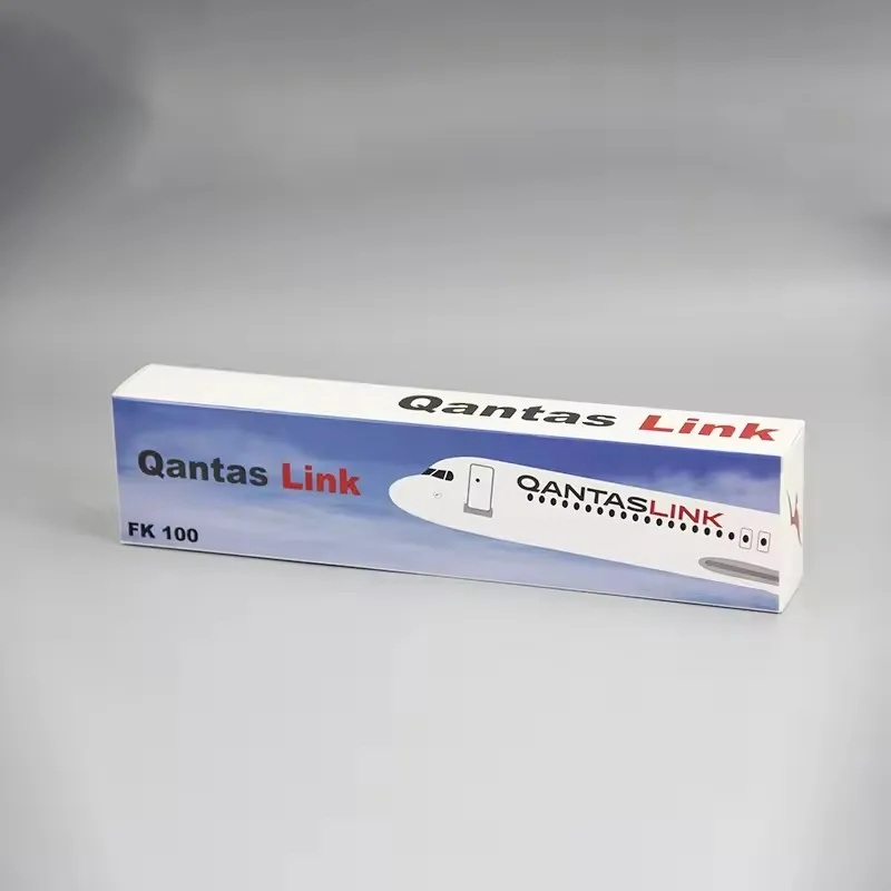 New 1:100 Scale Fokker FK-100 QANTAS Airlines Airplane Model Toy Aircraft Plane With Stand Collection Display GIfts Fans