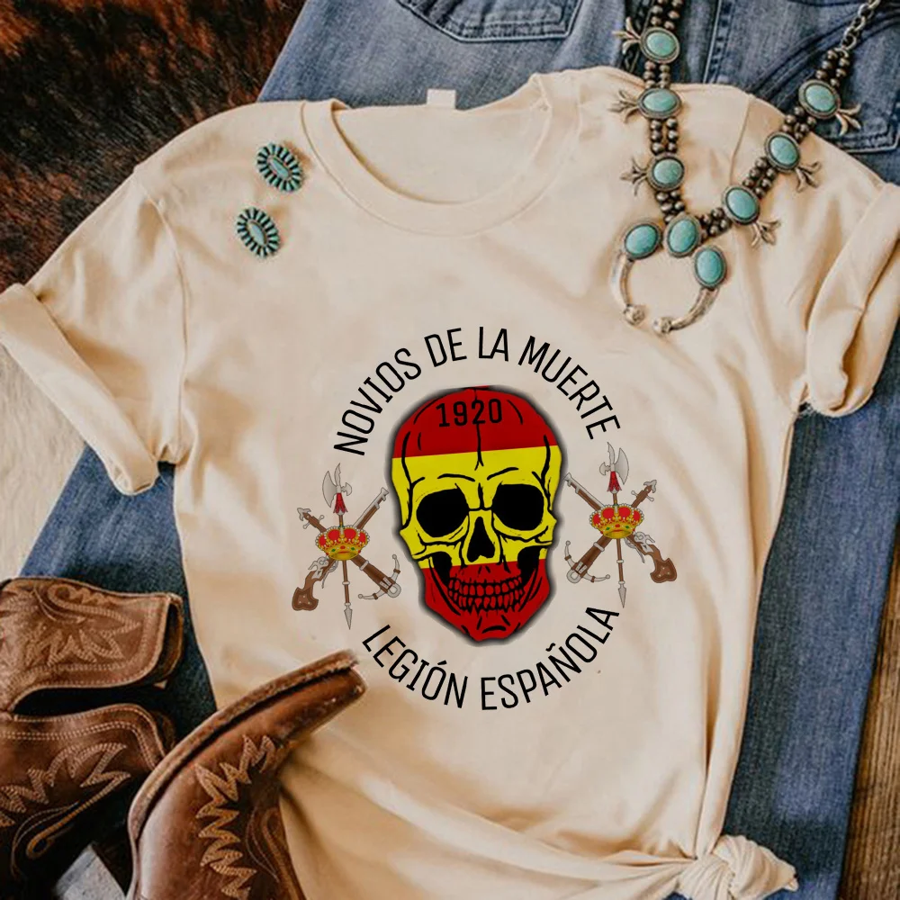 Spanish Legion t shirt women manga anime Y2K top female designer clothing