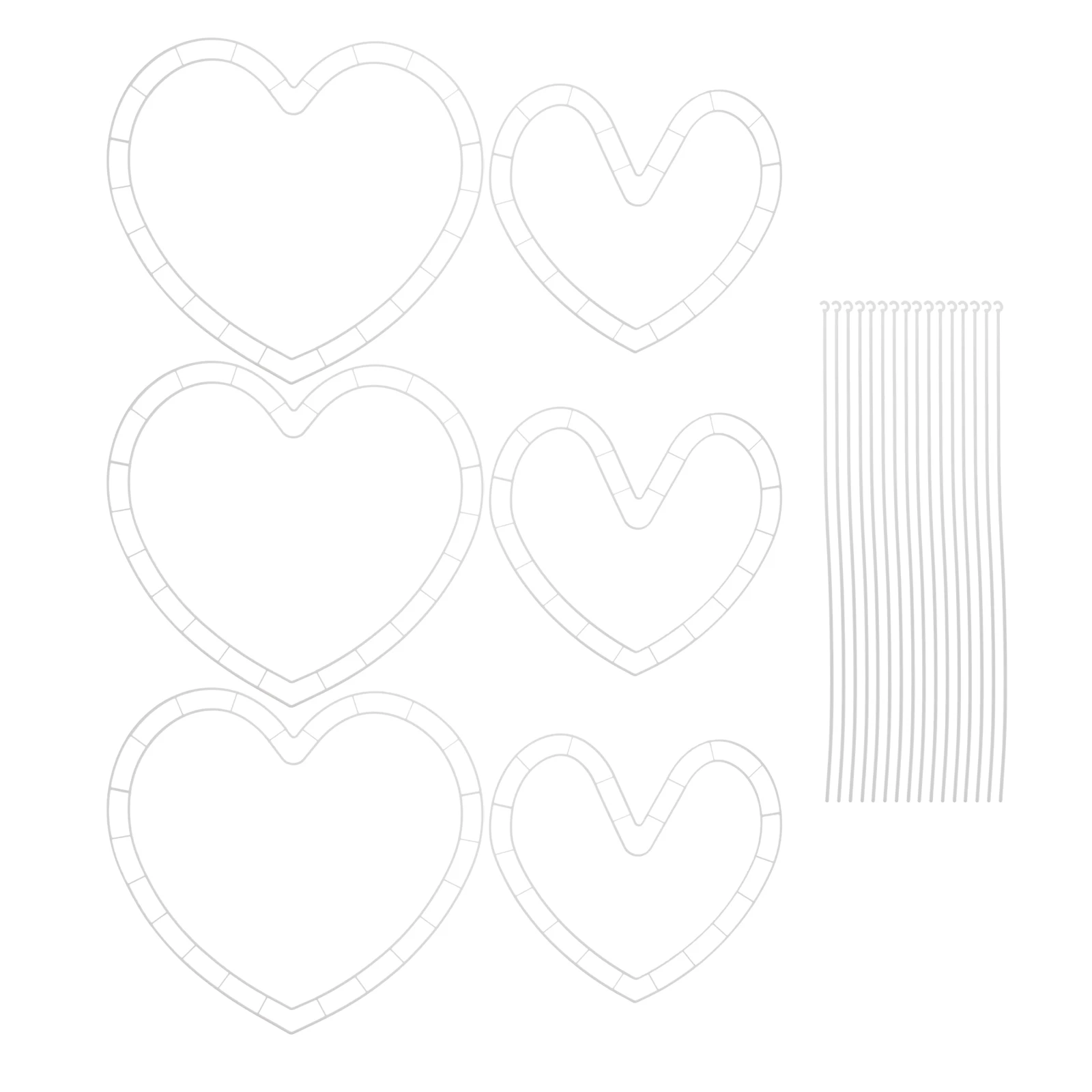 

6 set Heart Shaped Wreath Frame Diy Flower Arranging Tool, Wedding Decoration Craft Supplies, Floral Packaging Base, Party