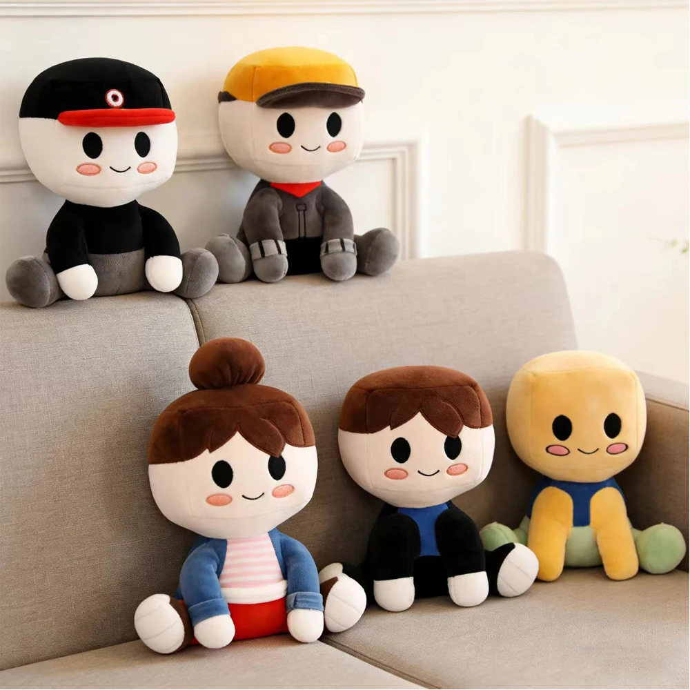 

Cute Plush Doll Toys Cartoon Girl Black with Hat Yellow Doll Home Room Decorative Gifts