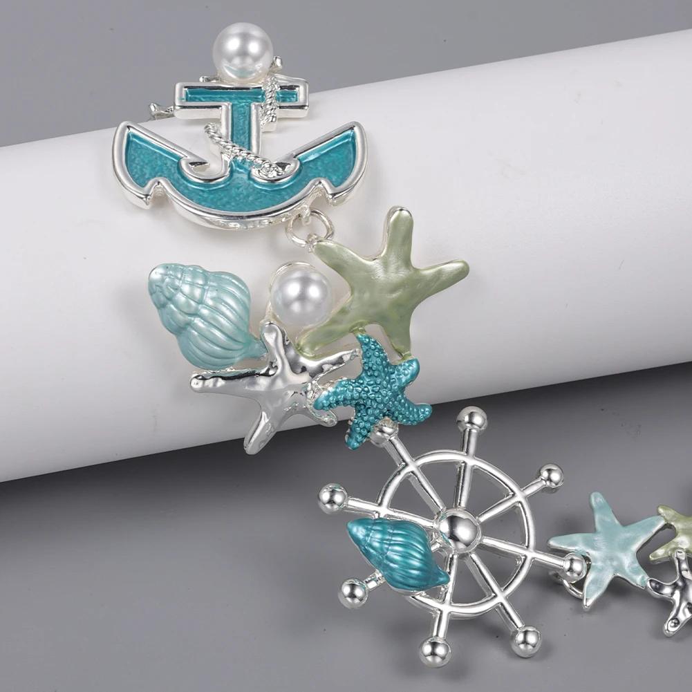 Cring Coco 2023 New Necklaces Fashion Ship\'s Anchor Starfish Popular Necklaces Earring Sets Irregular Trendy Jewelry for Women