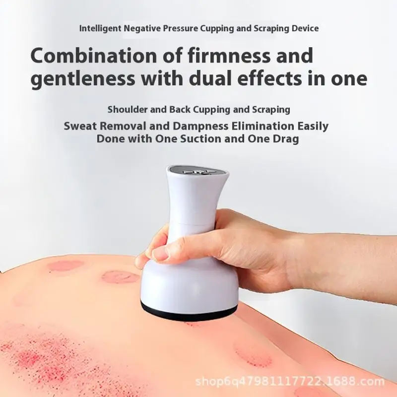 

Home Electric Guasha Scraping Massage Cupping Body Massager Vacuum Cans Suction Cup Heating Fat Burner Anti-cellulite Massager
