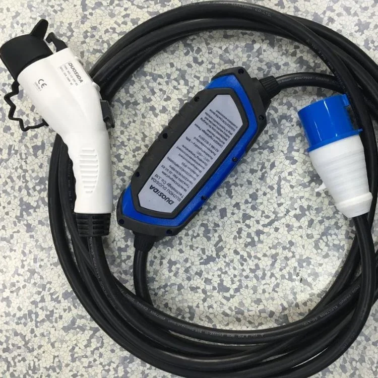 Blue CEE plug with 32a 7kw ev charger sae j1772 ac plug ev 1 phase charger Household car charging station