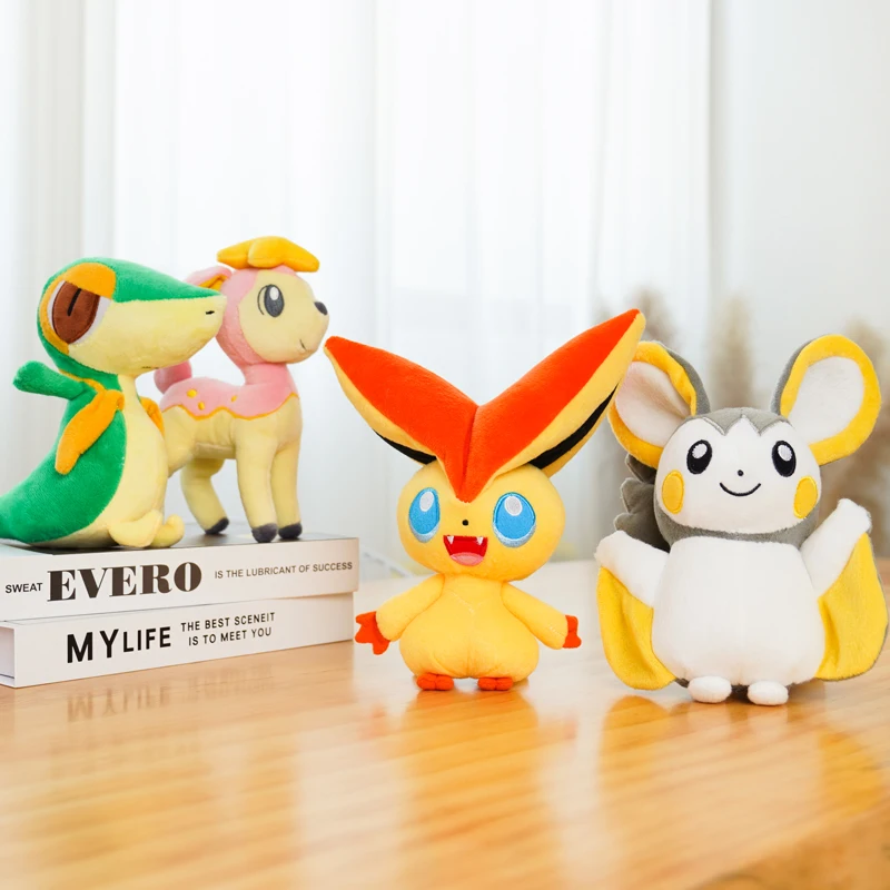 

Newest Pokemon Plush Toys Victini Tepig Deerling Nivy Emolga Stuffed Toy Kawaii Pikachu Peluche Doll Room Decor Children Gifts