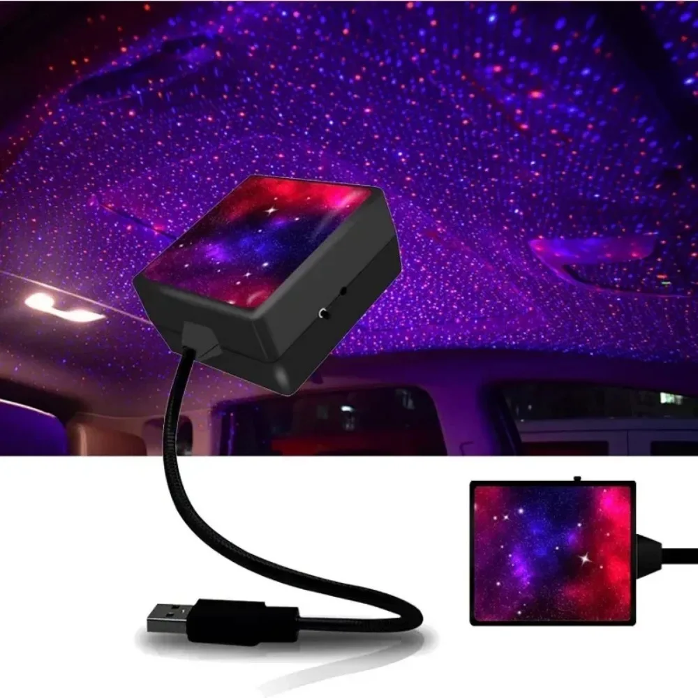 Hoc for Car USB Roof Star Light Interior LED Starry Atmosphere Ambient Projector Decoration Galaxy Light Dynamic Autorotation