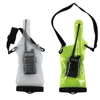 Bolsa impermeable de PVC portátil para Walkie Talkie, Radios bidireccionales, funda protectora de correa ajustable, soporte con cordón