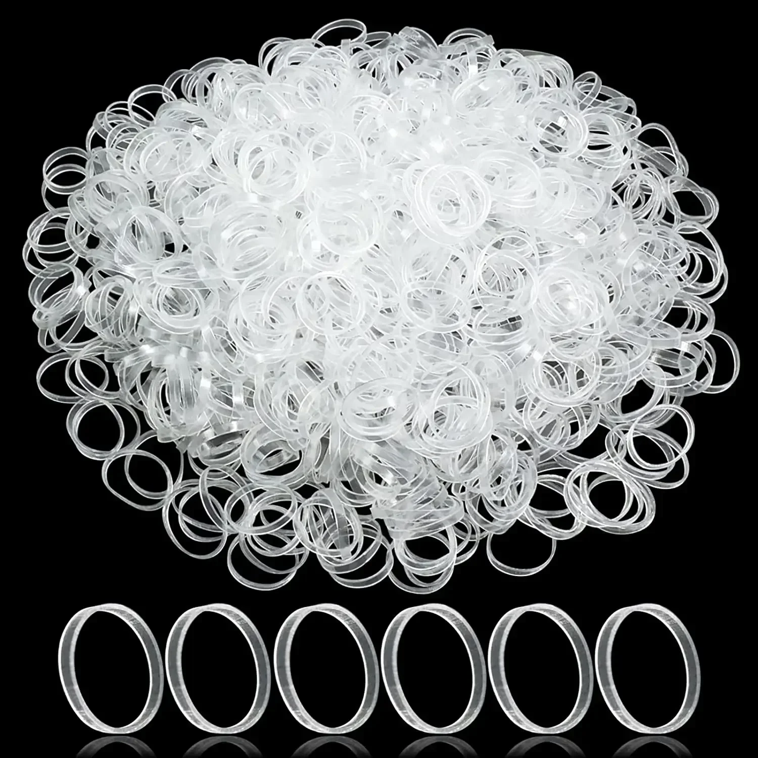 Clear Ponytail Ropes Rubber Bands Holder Elastic for Women Girls Bind Tie Holder Hair Accessories Hair Styling Tools image 3