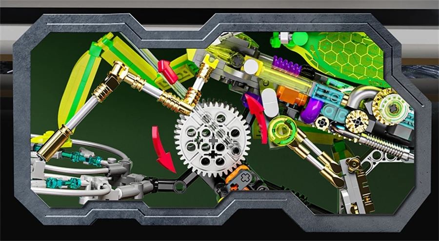 MOC Kreative Mechanische Mantis Bausteine Set Insekt Power Moto Modell Kit DIY Montage Ziegel Spielzeug Kinder Geburtstag Geschenk ​ – Detail 6