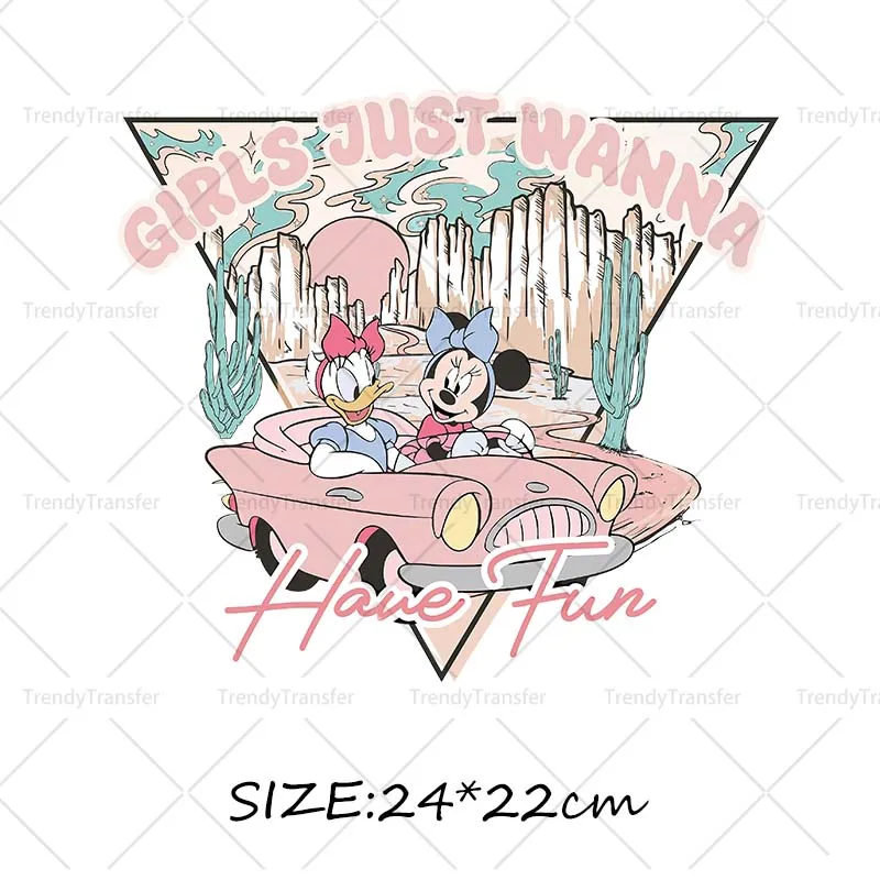 Retro Mickey Minnie Toy Story Ijzer Op Transfers Stickers Voor Kleding Thermische Stickers Diy T-Shirts