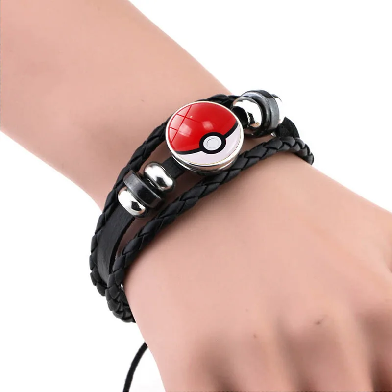 Anime Poke Ball Handmade Multi Layer Woven Bracelet Anime Surrounding Time Gem Fashion Handicrafts Wholesale
