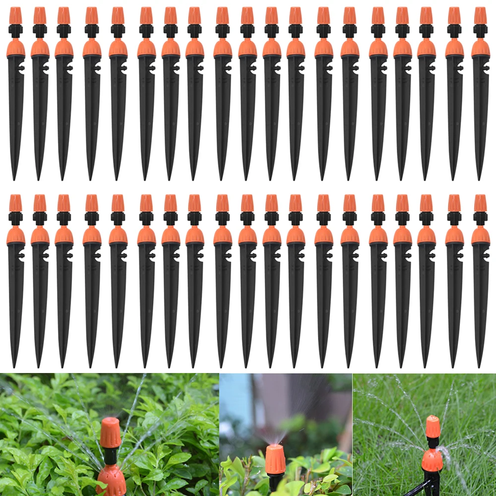 

100-5pcs 21cm Adjustable Drippers 1/4'' Hose Auto Drip Irrigation System Emitters Sprinkler for Greenhouses Plant Watering Tool