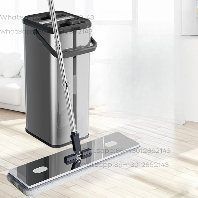 Stainless steel hand-washing household mop bucket, lazy flat mop artifact, wet and dry one net 2026 new model