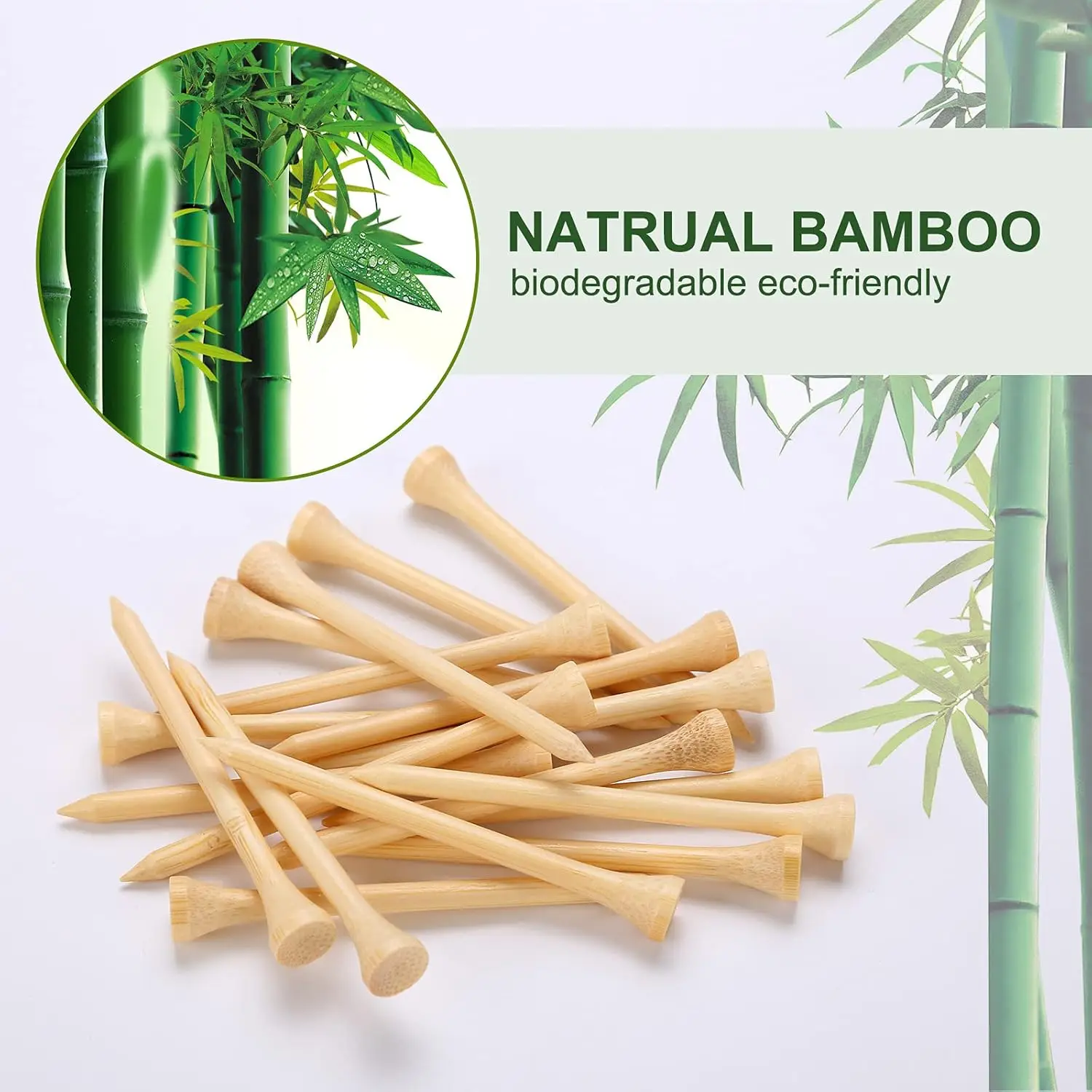 Golf Tees Durable Bamboo Tees 50Pcs/100Pcs 100Pcs 3-1/4
