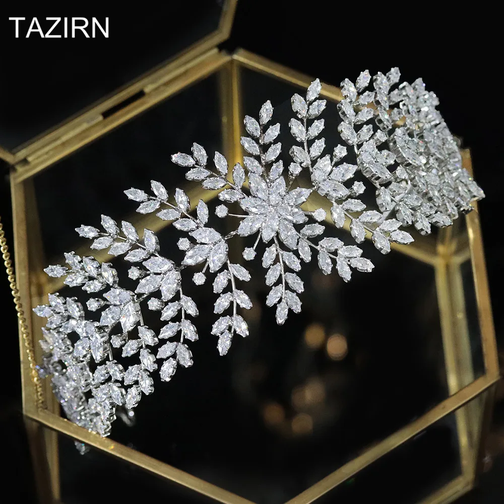 2024 Soft Zircon Hairbands for Wedding Birthday Headwear CZ Tiaras Bride Headband Hair Jewelry Party Headpieces Women Hair-Hoop